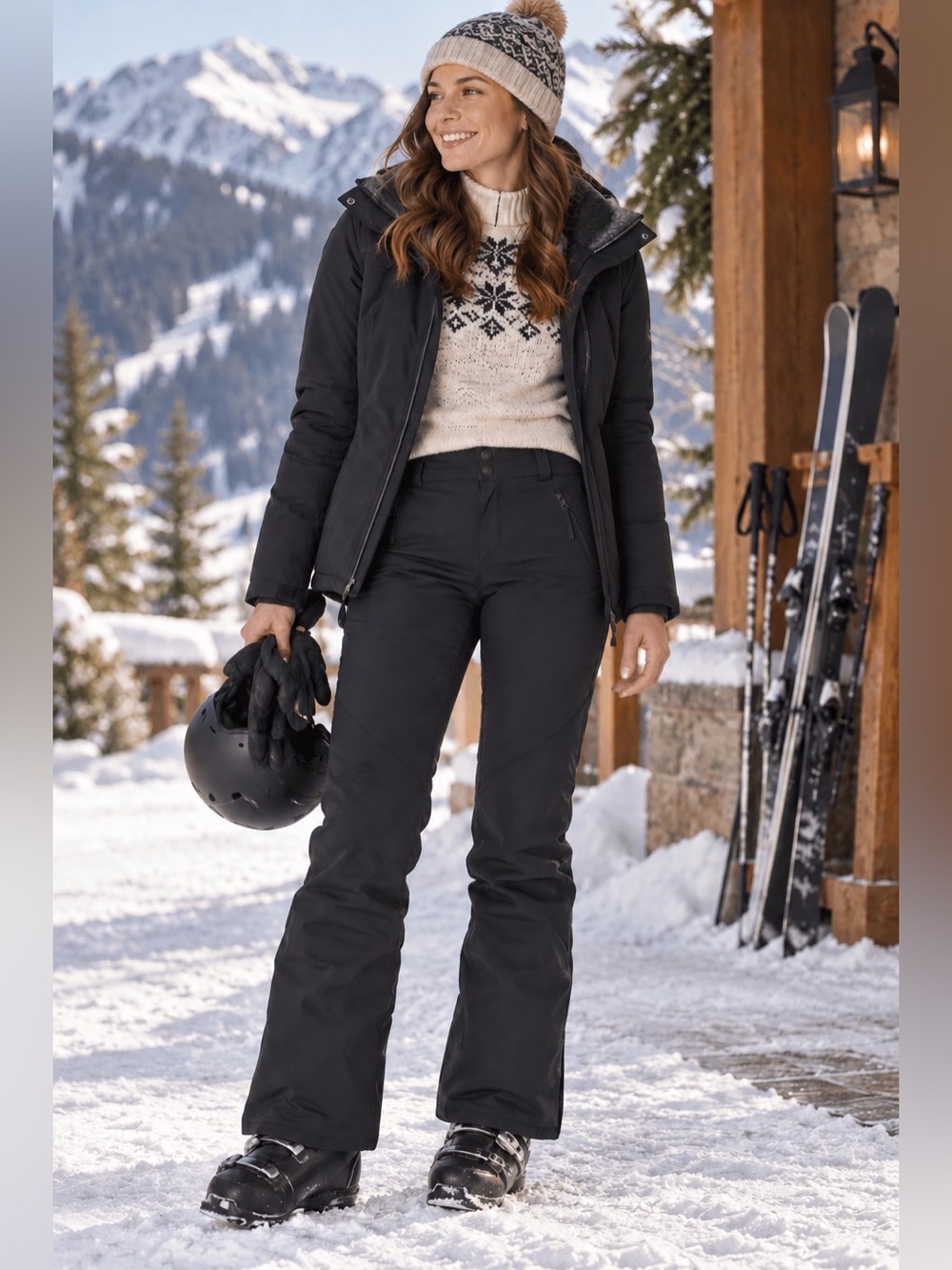 Obermeyer Womens Aura Ski Pant Sz 14 Black Hydroblock Pro DWR Water Repellant